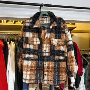 Blu Pepper Checkered Sherpa Jacket